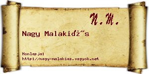 Nagy Malakiás névjegykártya